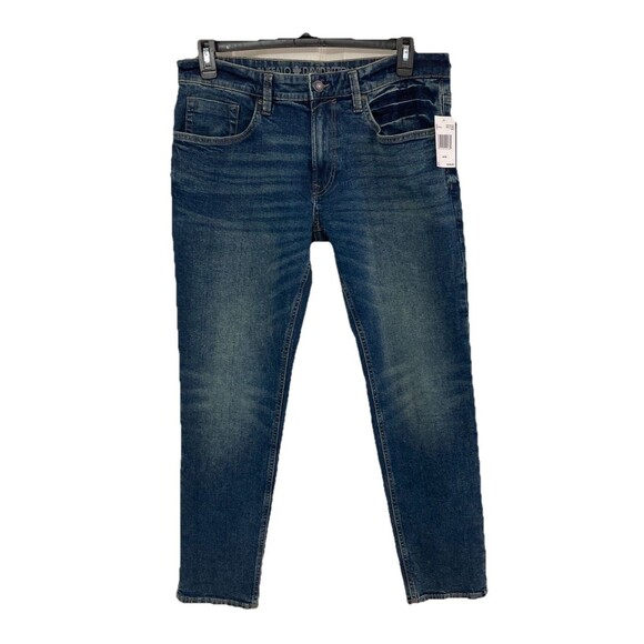 Men's Buffalo David Bitton Ash-X Slim Stretch Jeans Blue Dark Wash Sz 34x30 NWT - Picture 1 of 12